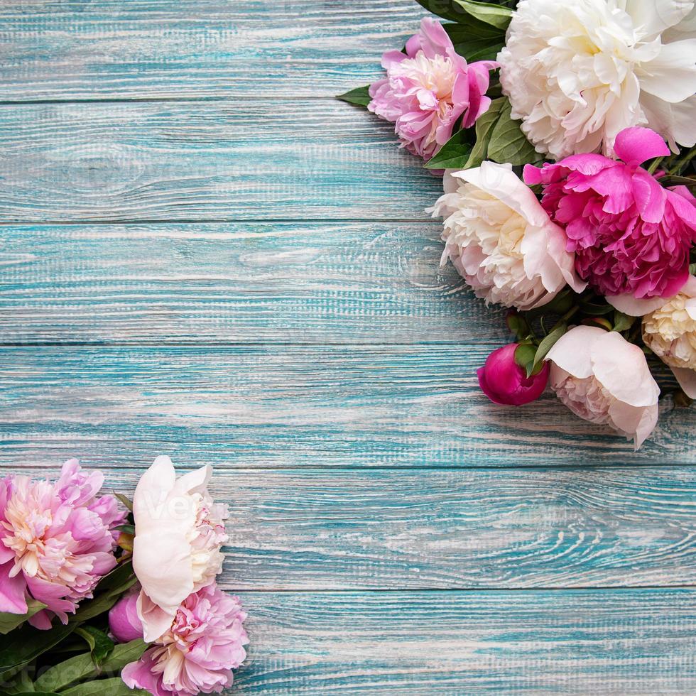 Background with pink peonies photo