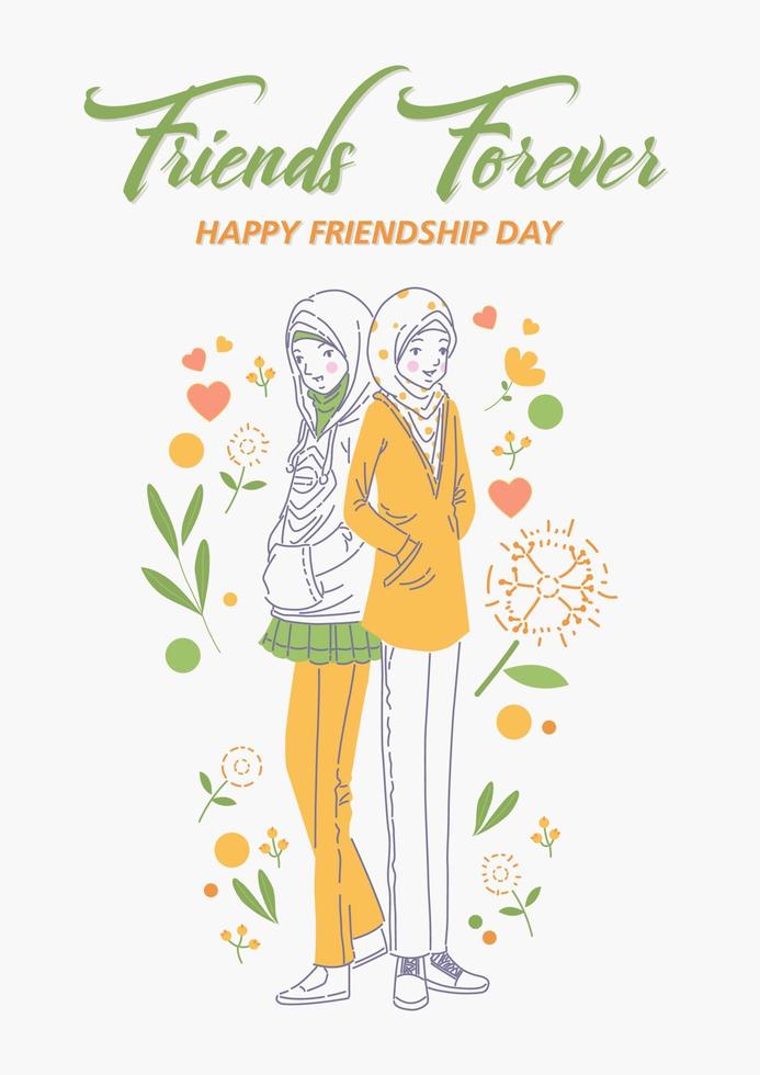 Happy Friendship Day Friends Forever vector