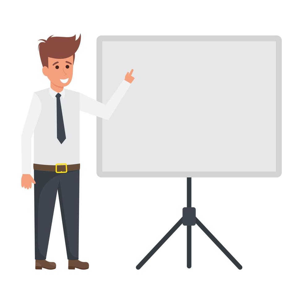 Businessman With Whiteboard vector