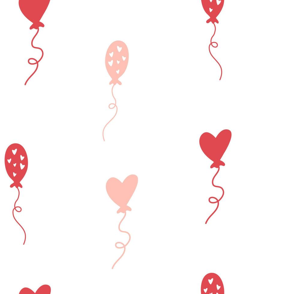 Balloons seamless pattern. Party time. Festive background for topics like Saint Valentine Day, festival, celebration. Flat cartoon vector illustration