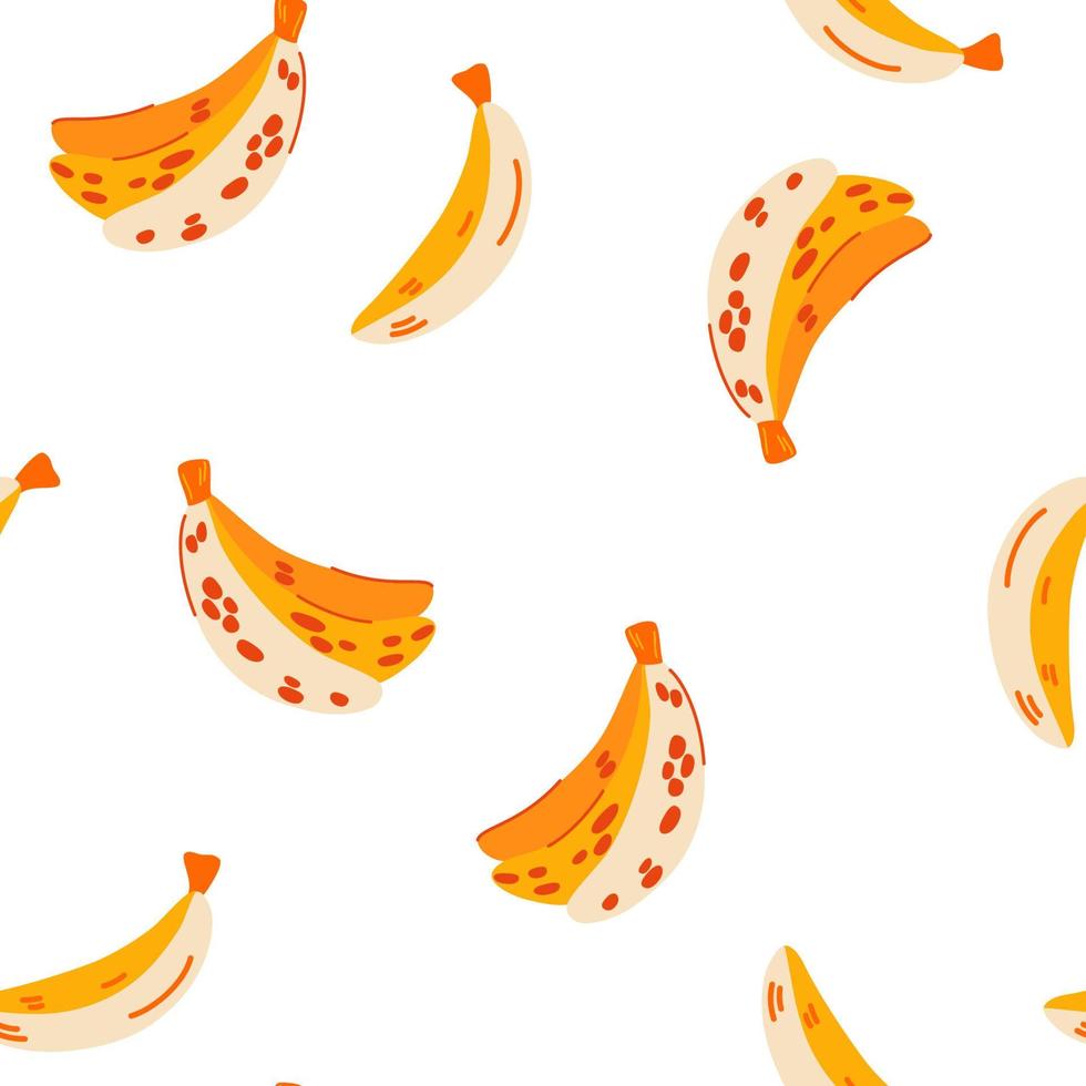 Bananas seamless pattern. Tasty fruits. Paper cut sticker style. Modern abstract design for paper, cover, fabric, interior decor. Cartoon Vector illustration.