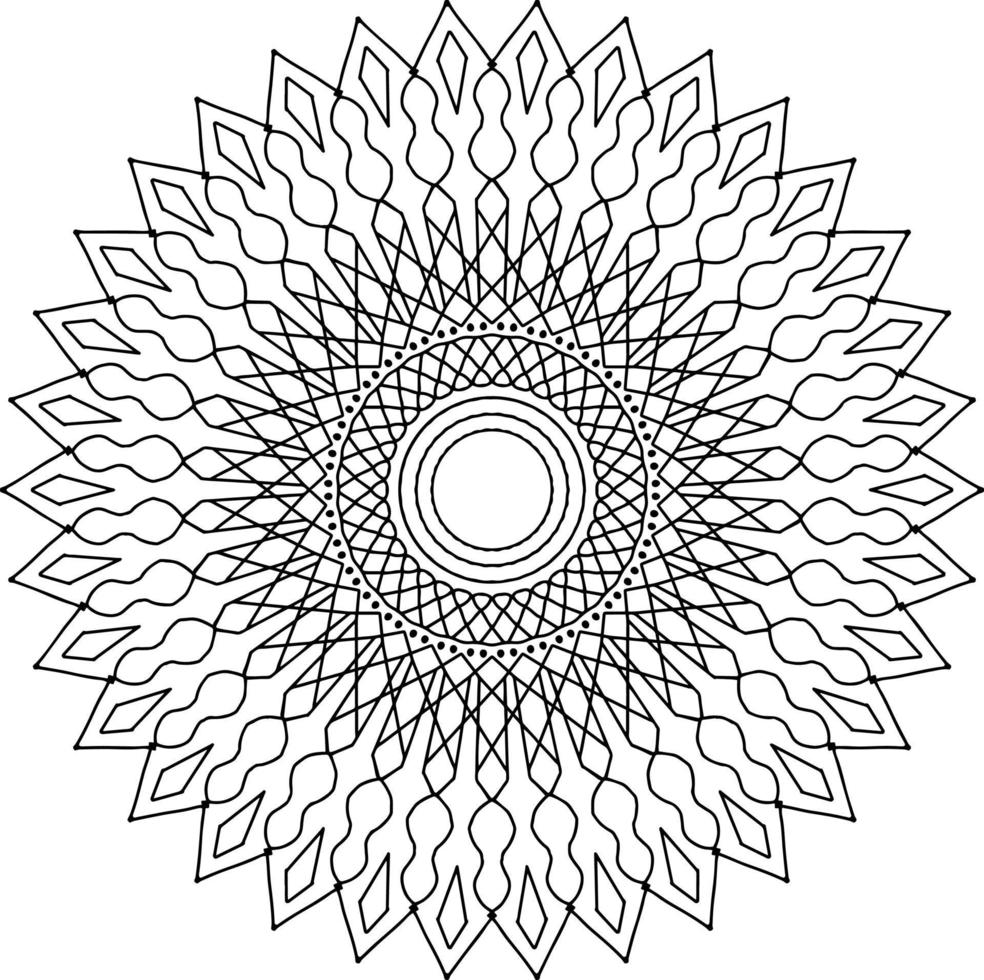 Mandala Design for coloring, black and white , vector, illustration, art, vintage vector