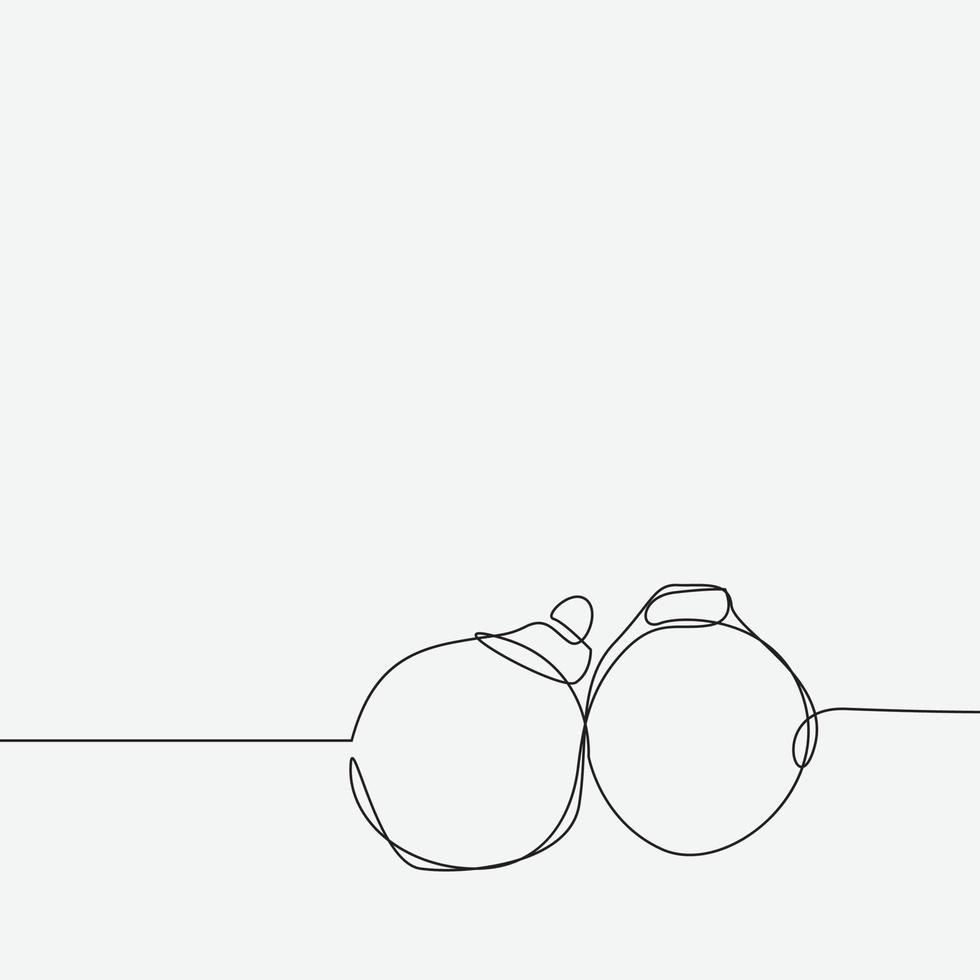 Merry Christmas single continuous line art vector
