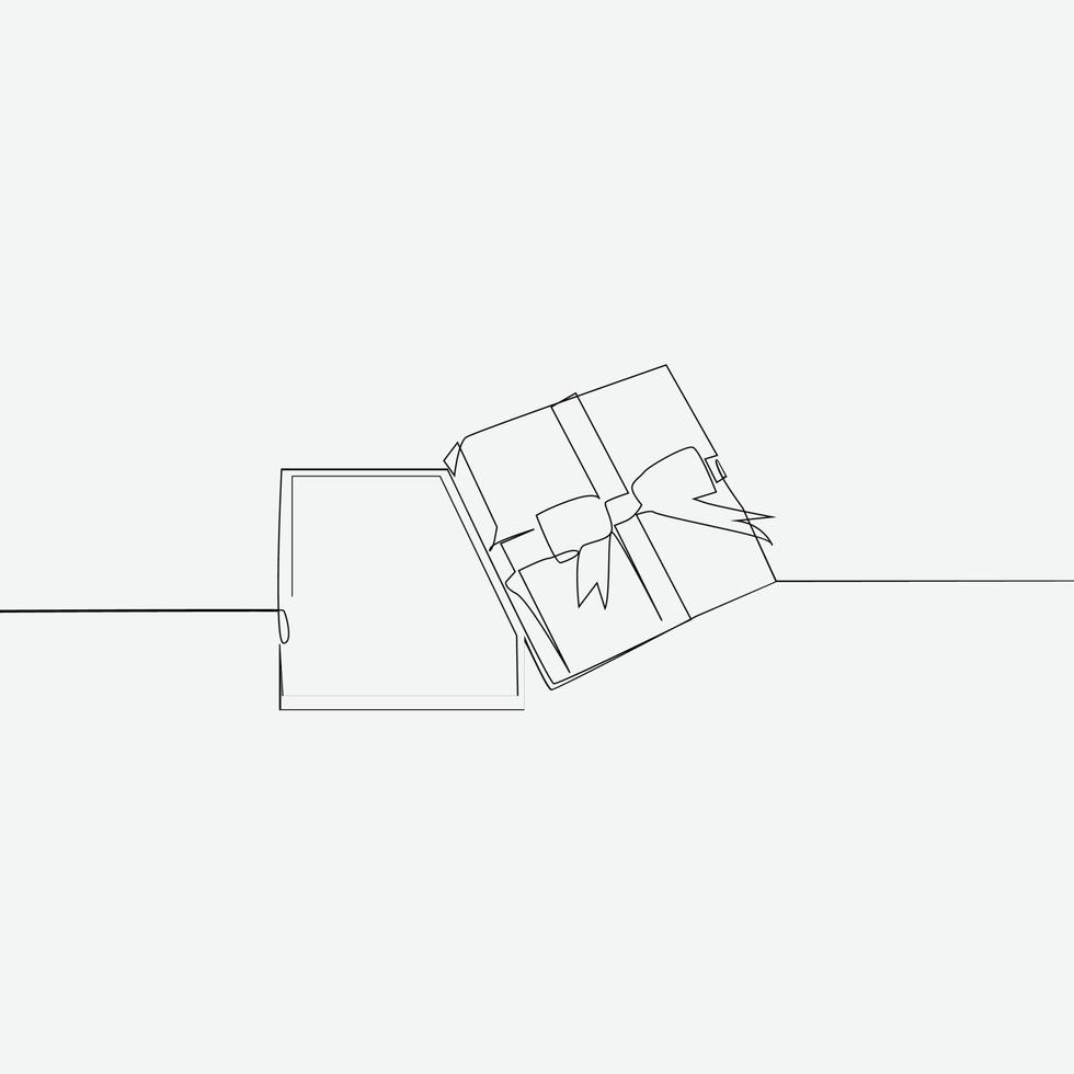 Christmas Continuous Line Drawing vector