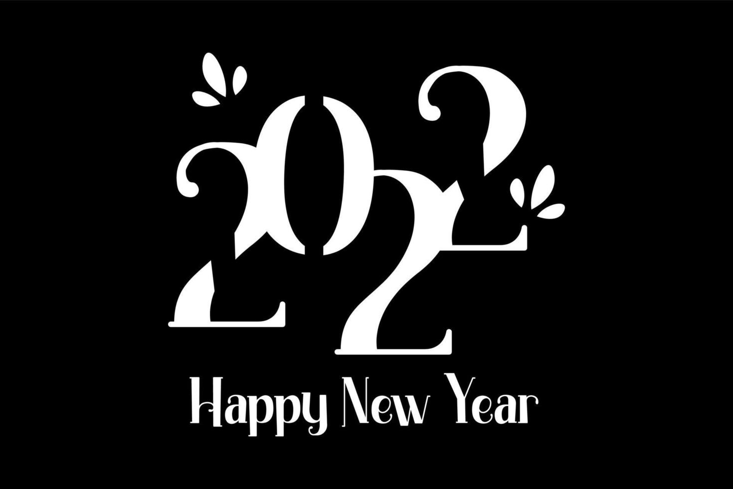 simple happy new year typography design vector