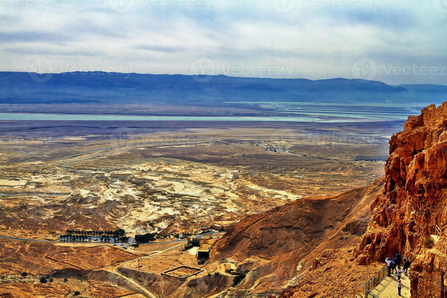 View of Masada fortress, Israel. Is an ancient fortification in the Southern District of Israel photo