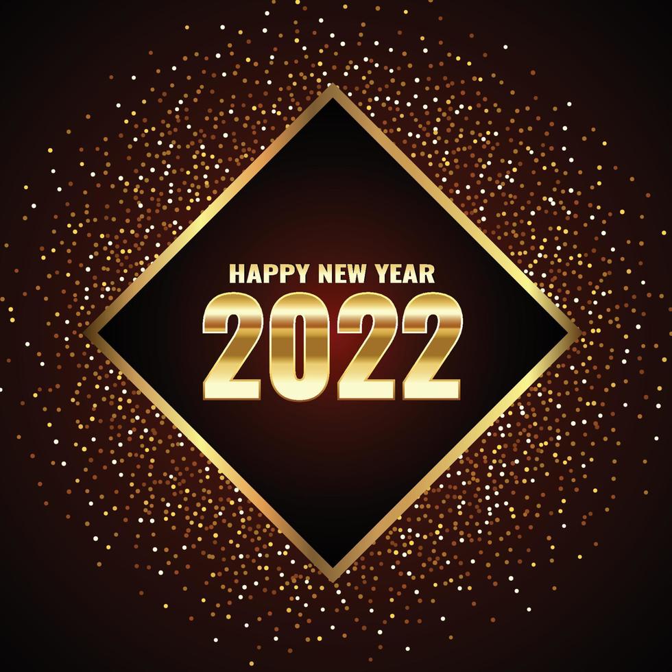 feliz año nuevo 2022 oro brillante diseño vectorial simple. vector