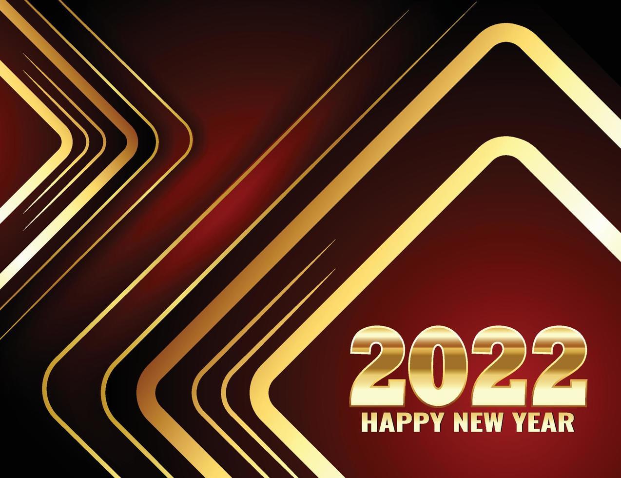 Feliz año nuevo 2022 diseño de fondo rojo de lujo. vector