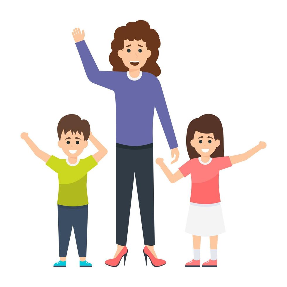 Mother With Children vector