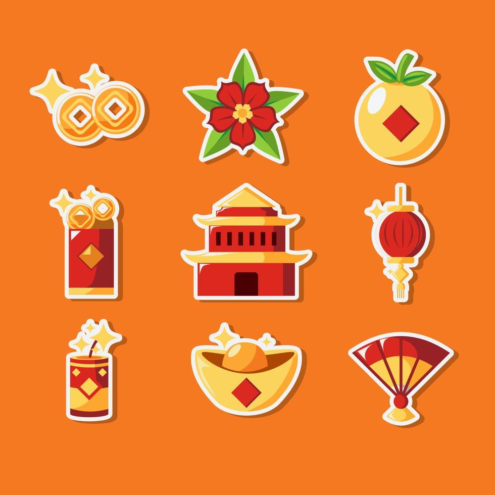 Gong Xi Fa Cai Icons Set vector