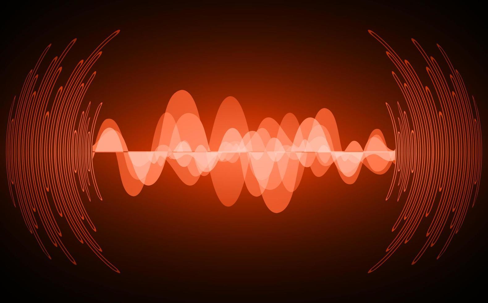 ondas de sonido oscilando luz oscura vector