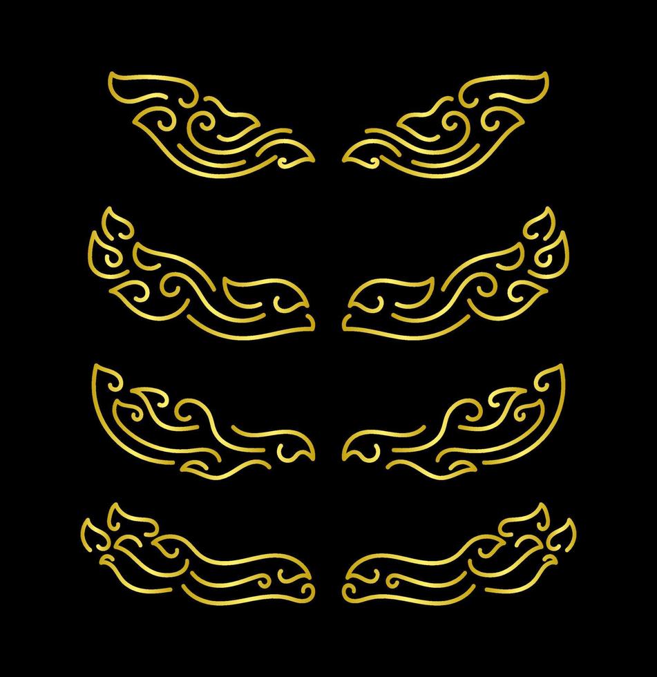 Gold Borders Elements Set Collection, ornament Vector