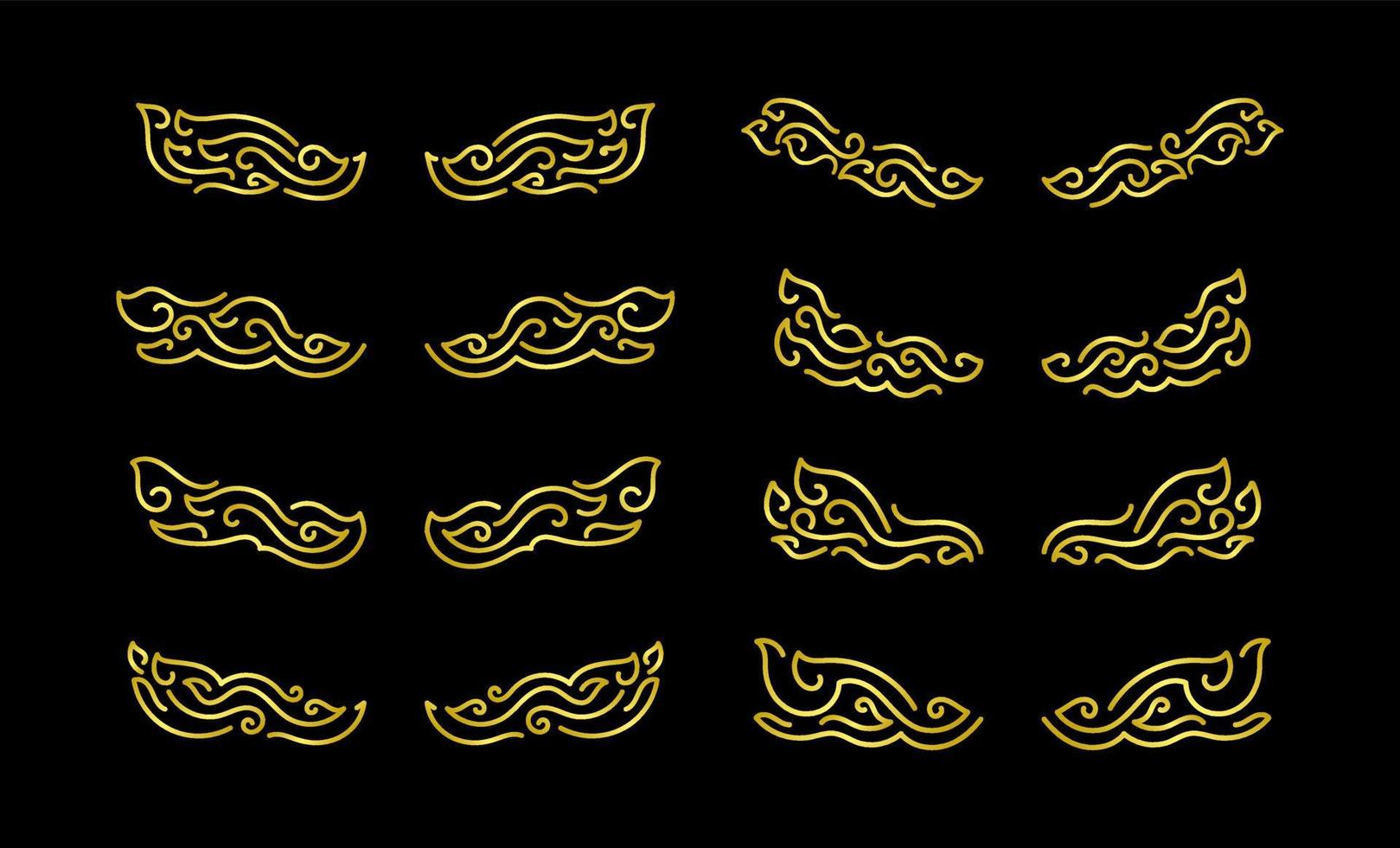 Gold Borders Elements Set Collection, ornament Vector