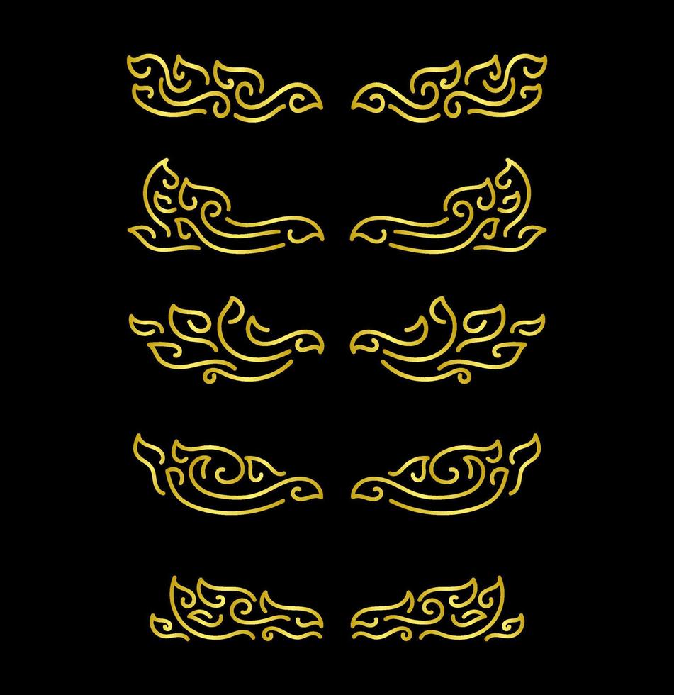 Gold Borders Elements Set Collection, ornament Vector