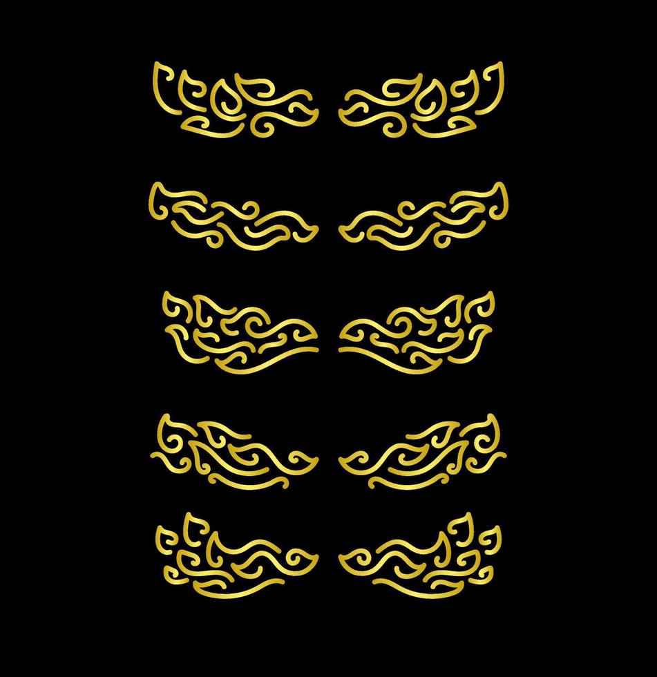 Gold Borders Elements Set Collection, ornament Vector