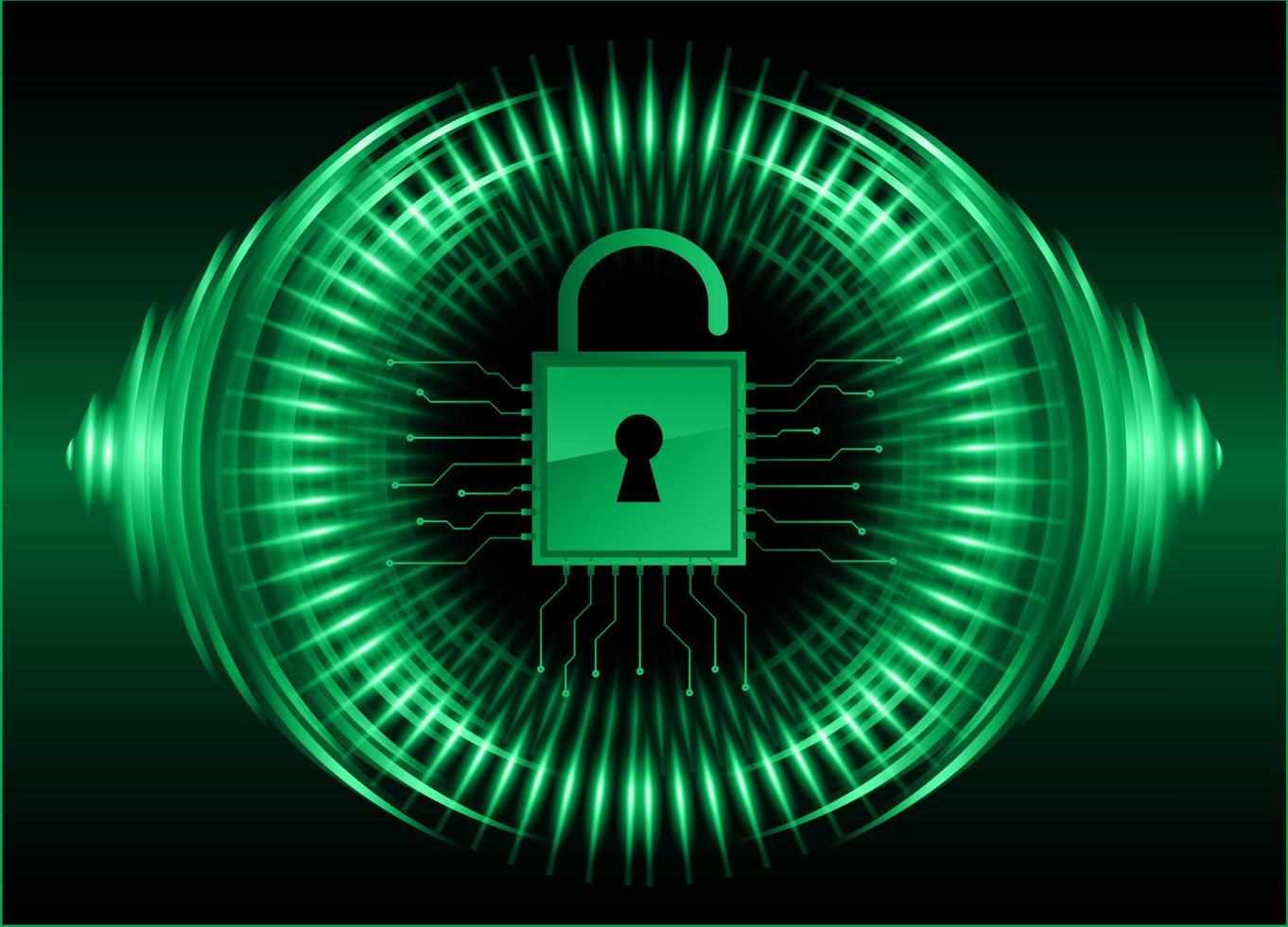 Closed Padlock on digital background, cyber security vector