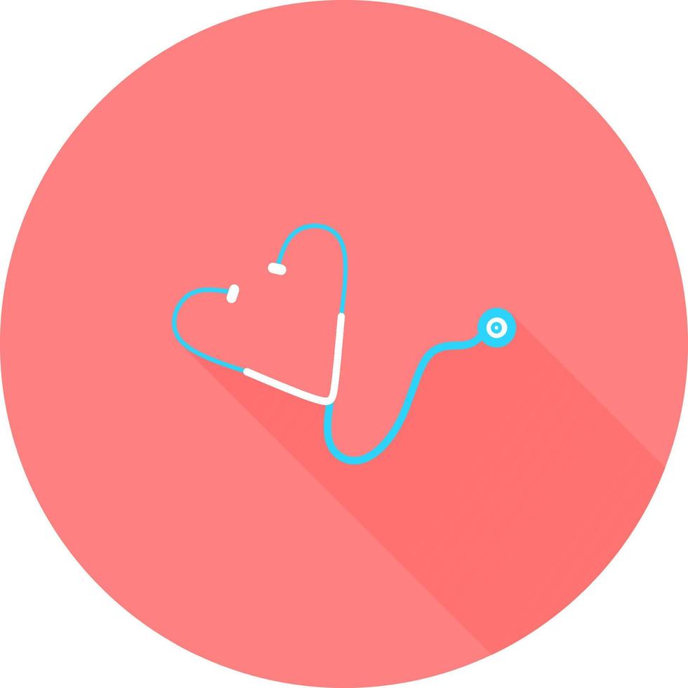 Stethoscope in circle icon with long shadows trendy flat style. Stethoscope icon symbol for your web site design Stethoscope icon logo, app, UI. Stethoscope icon vector illustration.