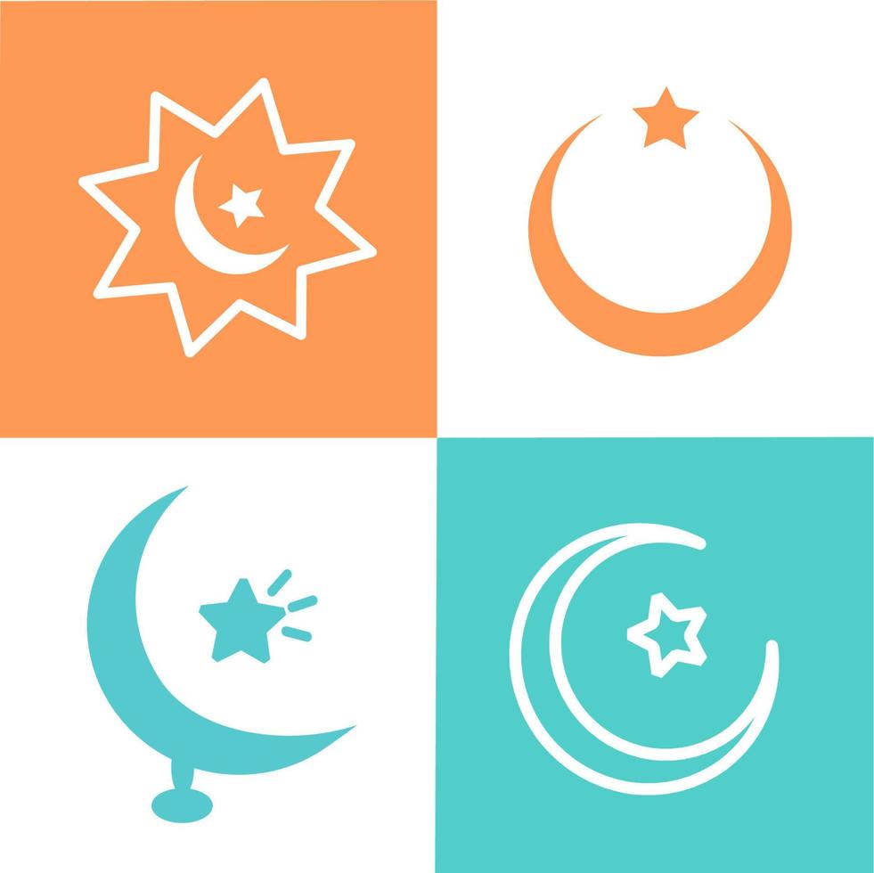 Ramadan icons set with Islamic, moon, star and cloud. Isolated vector illustration Ramadan icons. Sky icon. Arabian vector icons set Islamic star and moon mosque, happy Ramadan and Islam symbol.