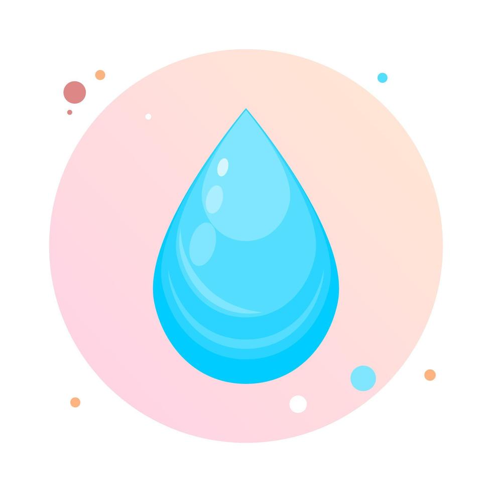 vector de gota de agua en el icono de círculo. colección de vectores abstractos de logotipo de gota de agua plana. iconos de gota, línea de triángulos de puntos de agua, lluvia, gota de agua, logotipo de la empresa y diseño de burbujas.