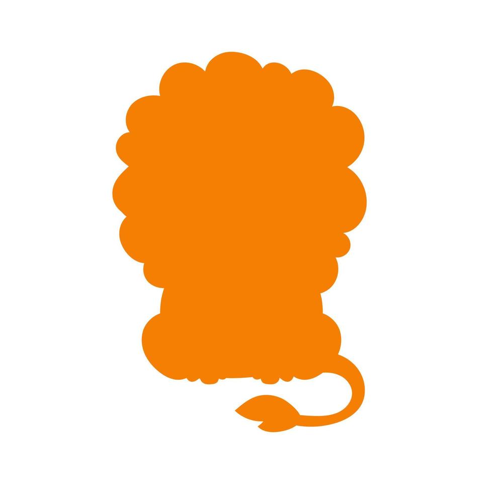 león salvaje. silueta naranja. elemento de diseño. ilustración vectorial aislado sobre fondo blanco. plantilla para libros, pegatinas, carteles, tarjetas, ropa. vector