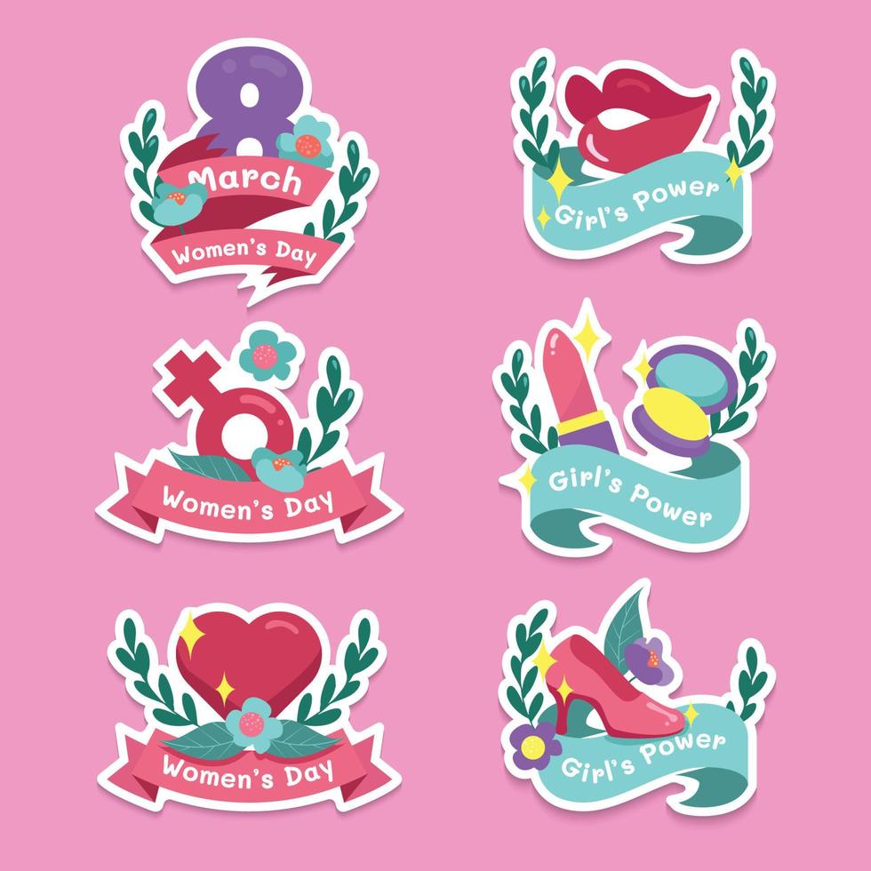Sticker Set Collection for  International Womens Day vector
