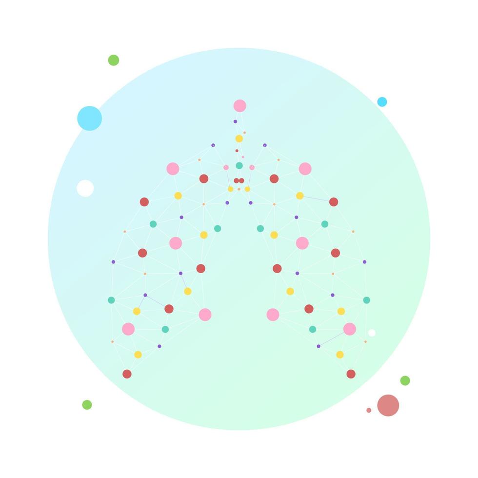 Healthy lungs medicine connected model. Triangle connected dots point. Online doctor World Tuberculosis day modern innovative technology vector illustration. Abstract human lung with dots and lines.