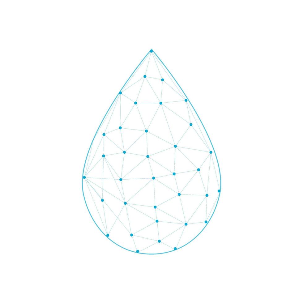 icono de vector de gota de agua. colección de vectores abstractos de logotipo de gota de agua plana. iconos de gota, línea de triángulos de puntos de agua, lluvia, gota de agua, logotipo de la empresa y diseño de burbujas.