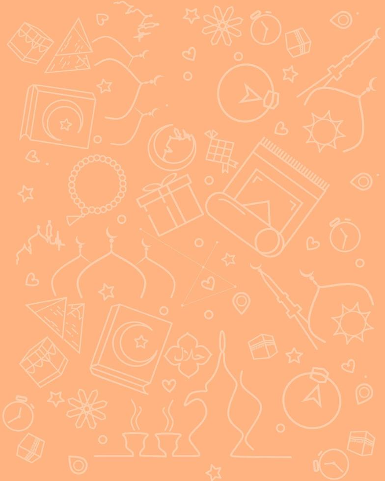 Islamic line icons background template. Ramadan Kareem icons symbols in dark pattern. Modern vector illustration of Islamic icons for web page template, print media, banner, background, poster, flyer.