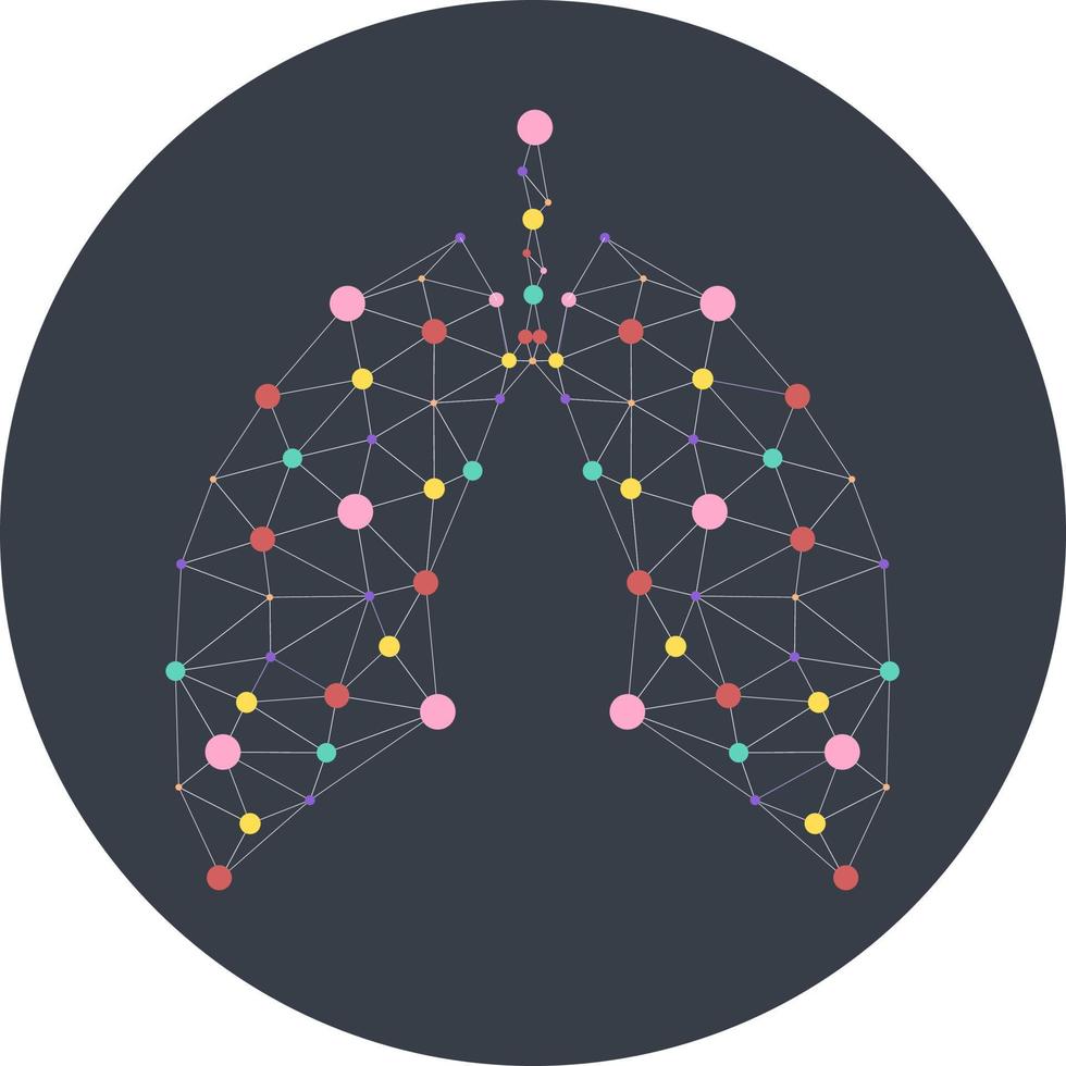 Healthy lungs 3d medicine connected model. Triangle connected dots point. Online doctor World Tuberculosis day modern innovative technology vector illustration. Abstract human lung with dots and links