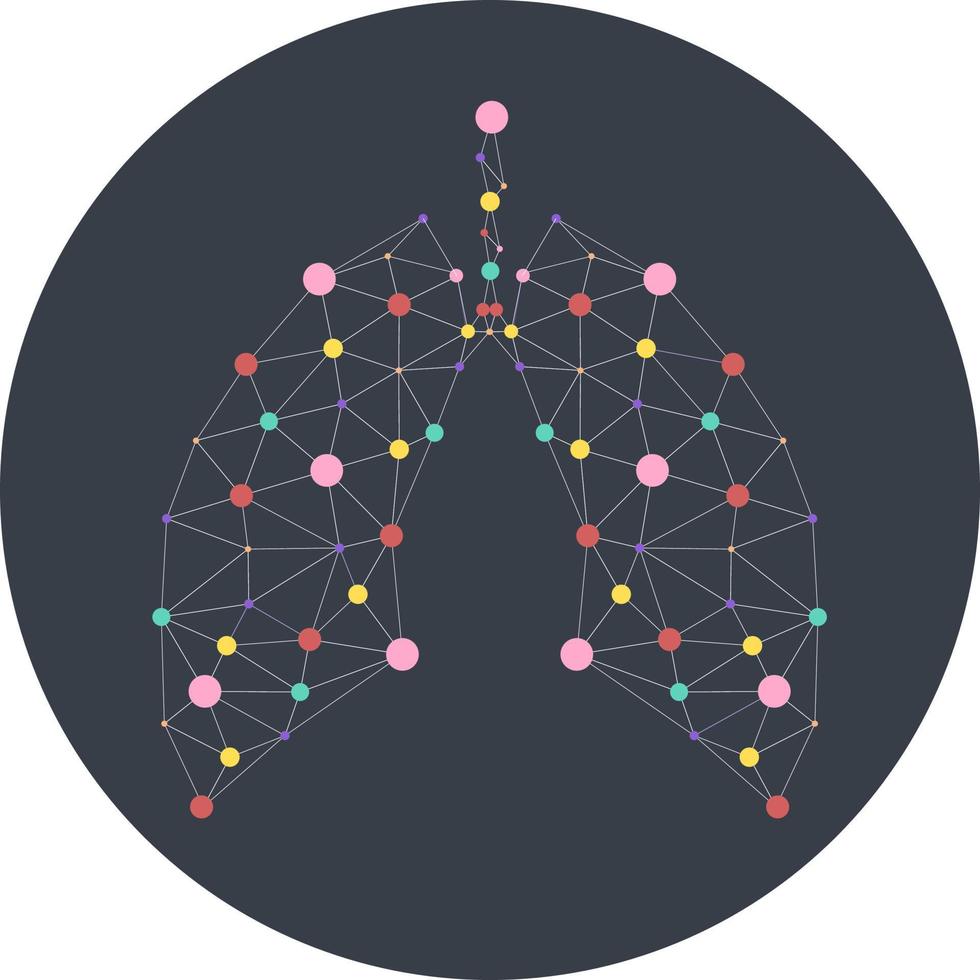 Healthy lungs 3d medicine connected model. Triangle connected dots point. Online doctor World Tuberculosis day modern innovative technology vector illustration. Abstract human lung with dots and links