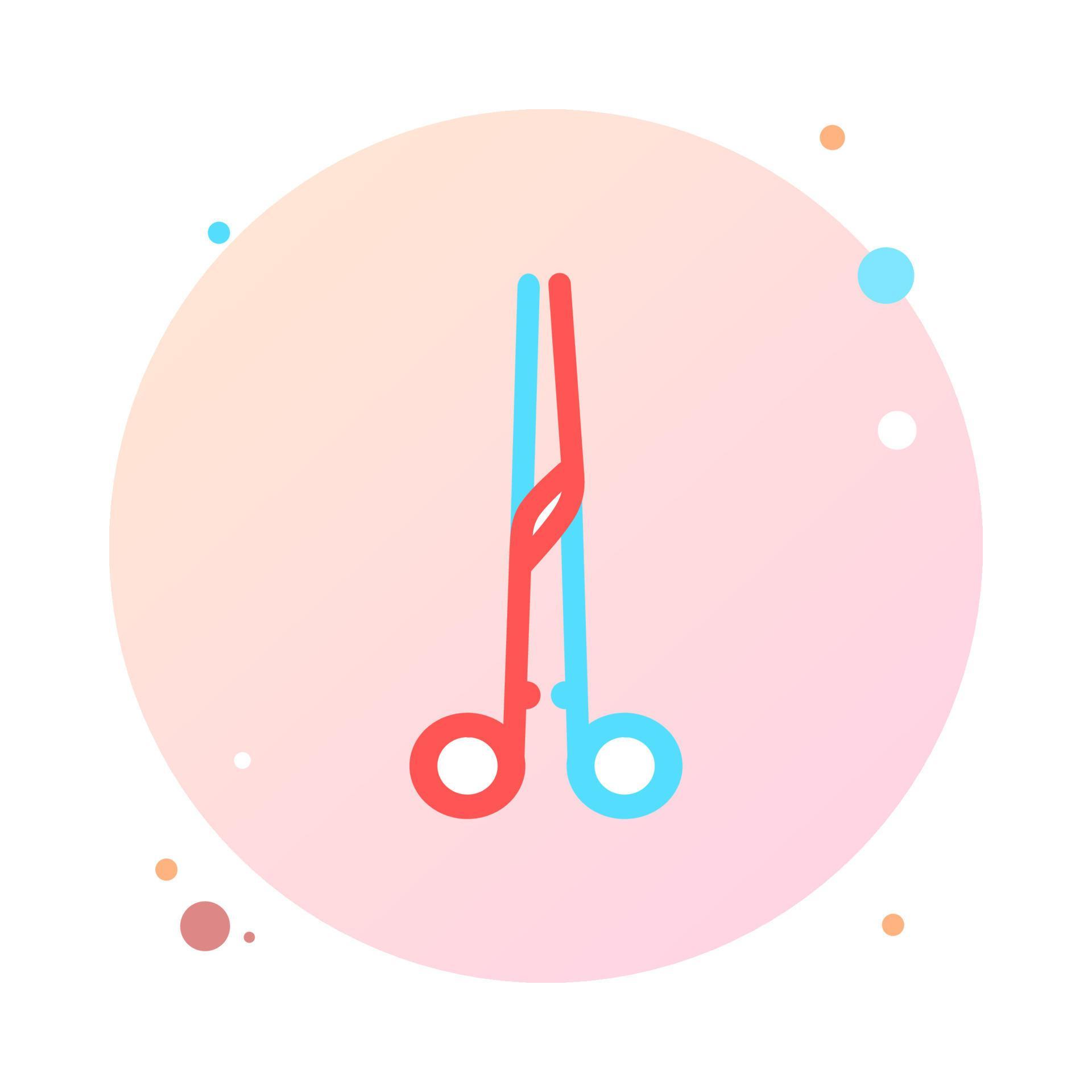 Scissors in circle icon vector. Professional medical scissor in round
