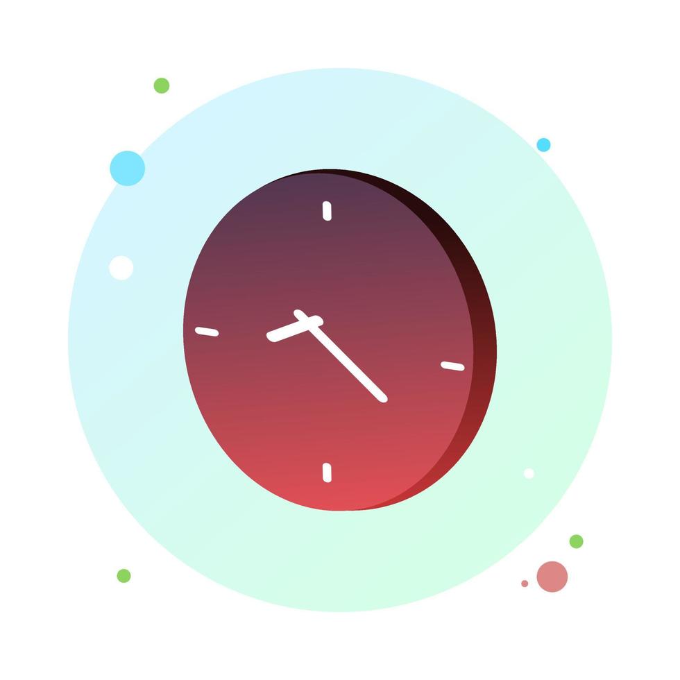 3d isometric time, clock, watch in circle icon. Concept of UI design elements. Digital countdown app, user interface kit, mobile clock interface. vector