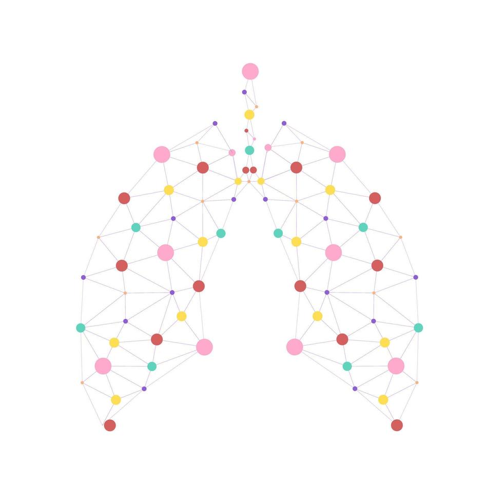 Healthy lungs 3d medicine connected model. Triangle connected dots point. Online doctor World Tuberculosis day modern innovative technology vector illustration. Abstract human lung with dots and links