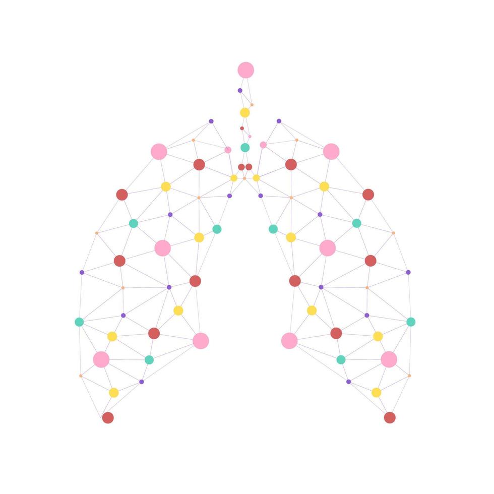 Healthy lungs 3d medicine connected model. Triangle connected dots point. Online doctor World Tuberculosis day modern innovative technology vector illustration. Abstract human lung with dots and links