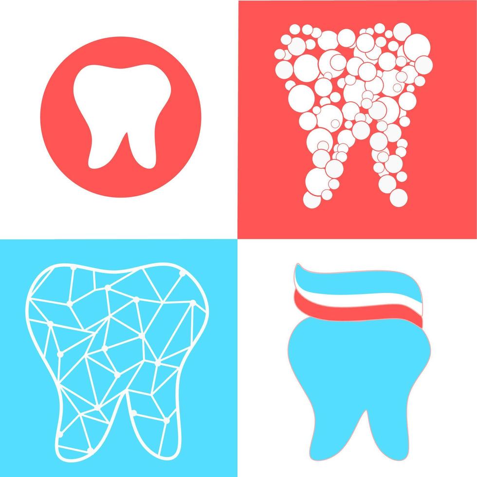 diseño de logotipo dental. logotipo de dentista creativo. Logotipo de vector de empresa creativa de clínica dental. Aplicación de icono de vector de plantilla de símbolo y logotipo dental. icono de diente. Vector de línea y punto de puré de imagen poligonal abstracta