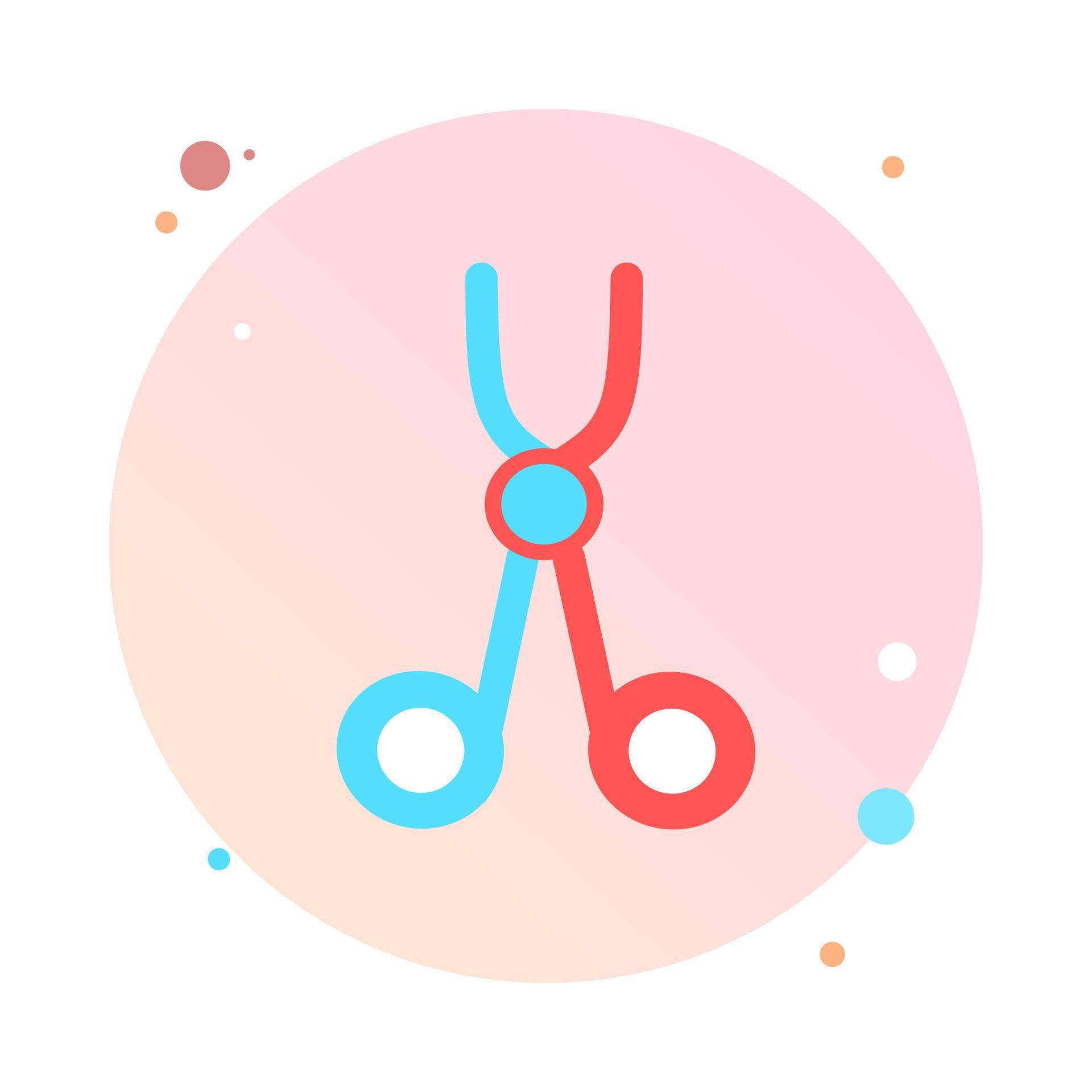 Scissors in circle icon vector. Professional medical scissor in round