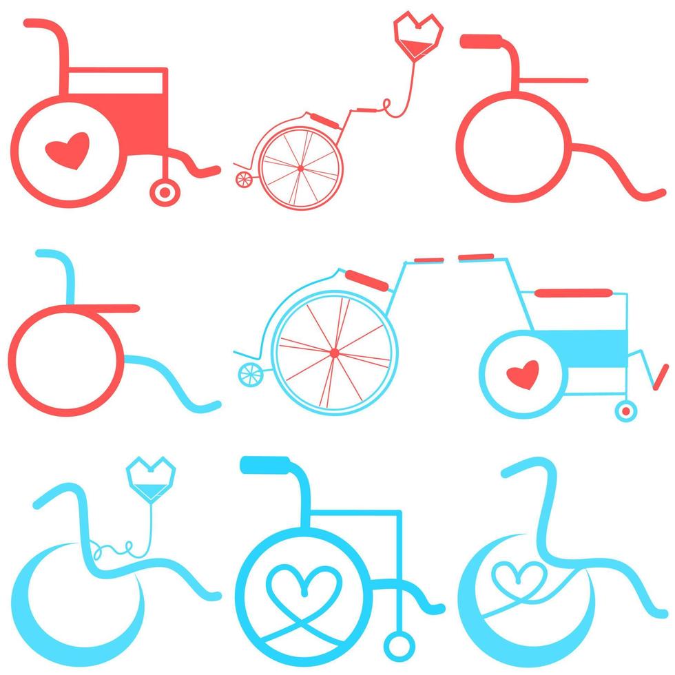 Set of Wheelchair. Vector wheelchair icon. Attractive and Beautifully or Faithfully Designed Wheelchair Icon. Wheelchair, handicapped or accessibility parking or access sign flat for apps and print