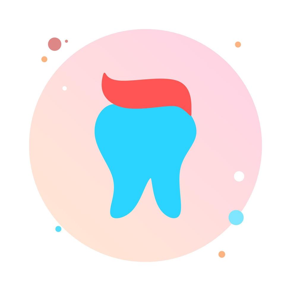 Tooth icon in circle icon. Dental clinic creative vector logo. Tooth symbol in round shaped vector icon. Dentist stomatology medical logotype concept. Vector illustration.