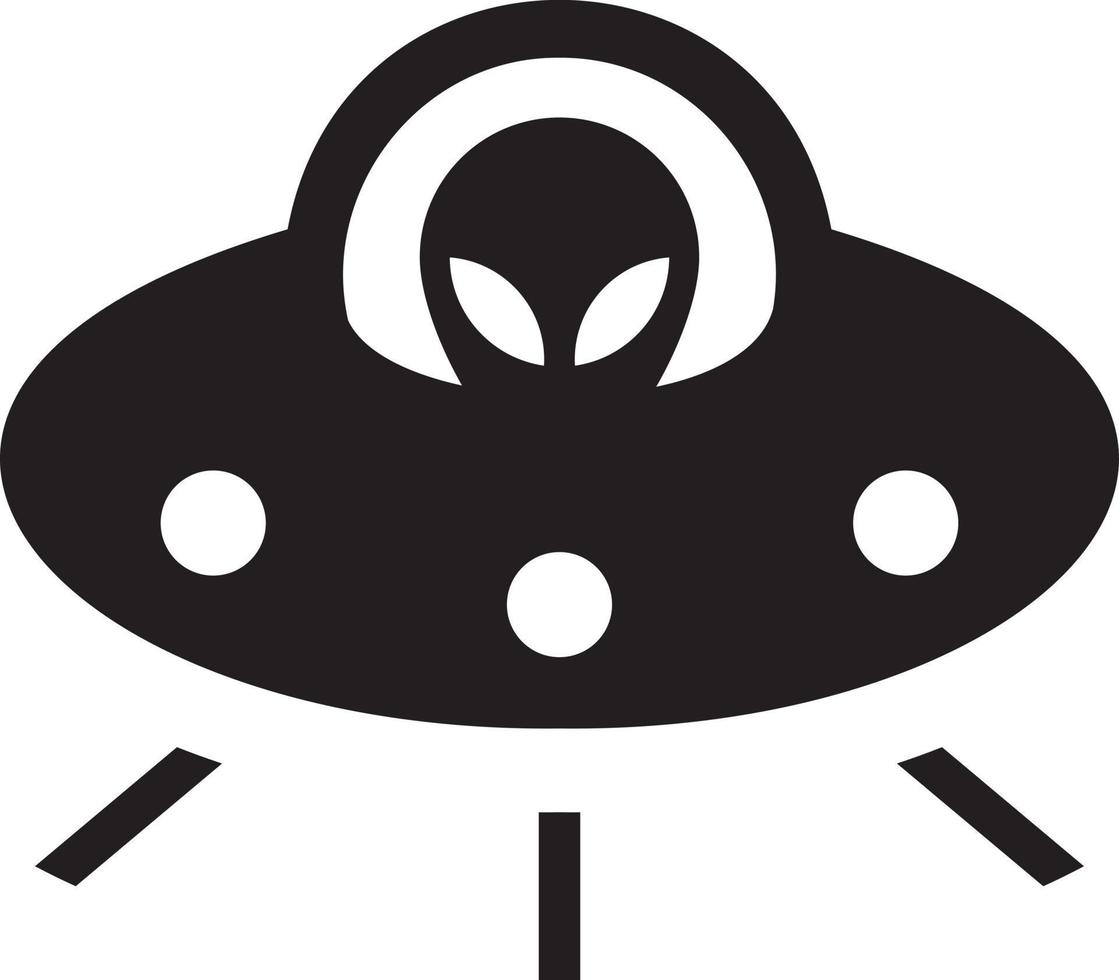 UFO alien vehicle silhouette vector