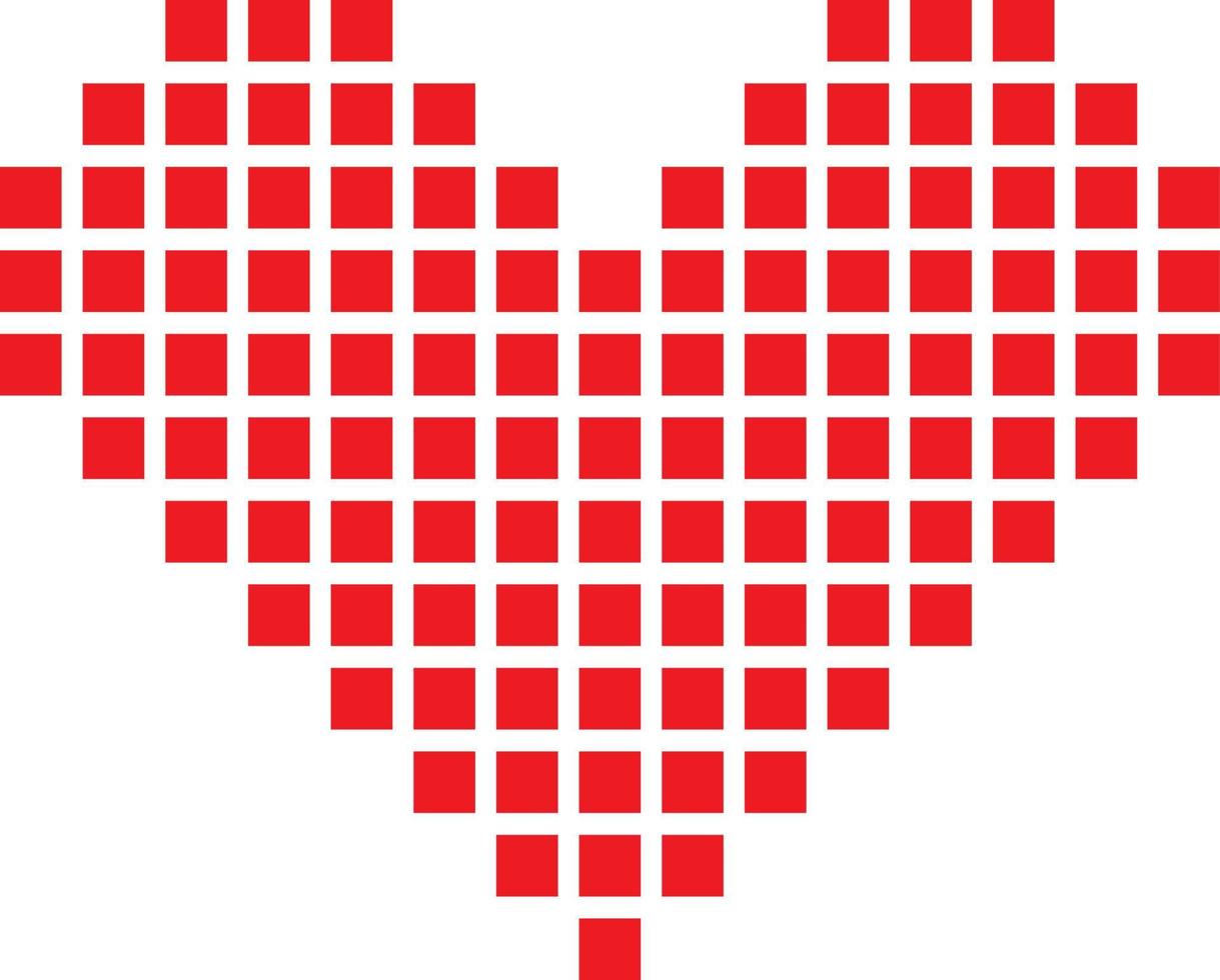 Heart in pixels vector