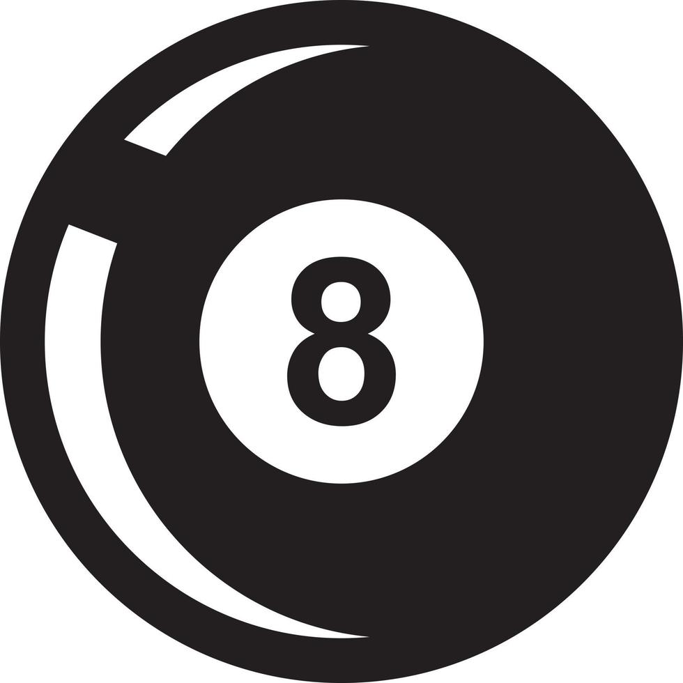 Black billiard ball number 8 Royalty Free Vector Image