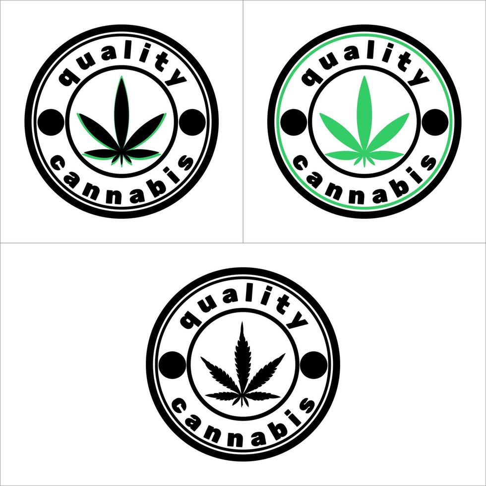 cannabis leaf logo image set vector