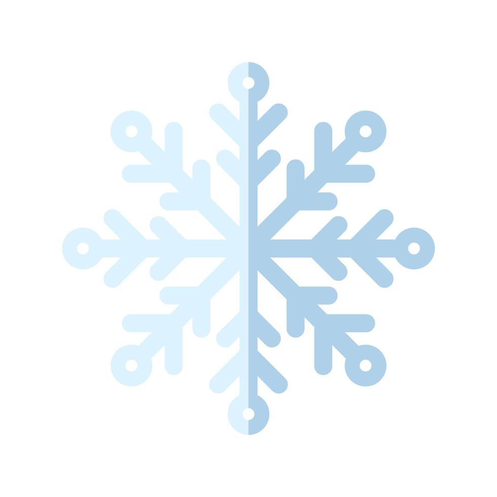 Snowflake Icon. Flat Style. Christmas and Winter Traditional symbol for logo, print, sticker, emblem, greeting and invitation card design and decoration vector