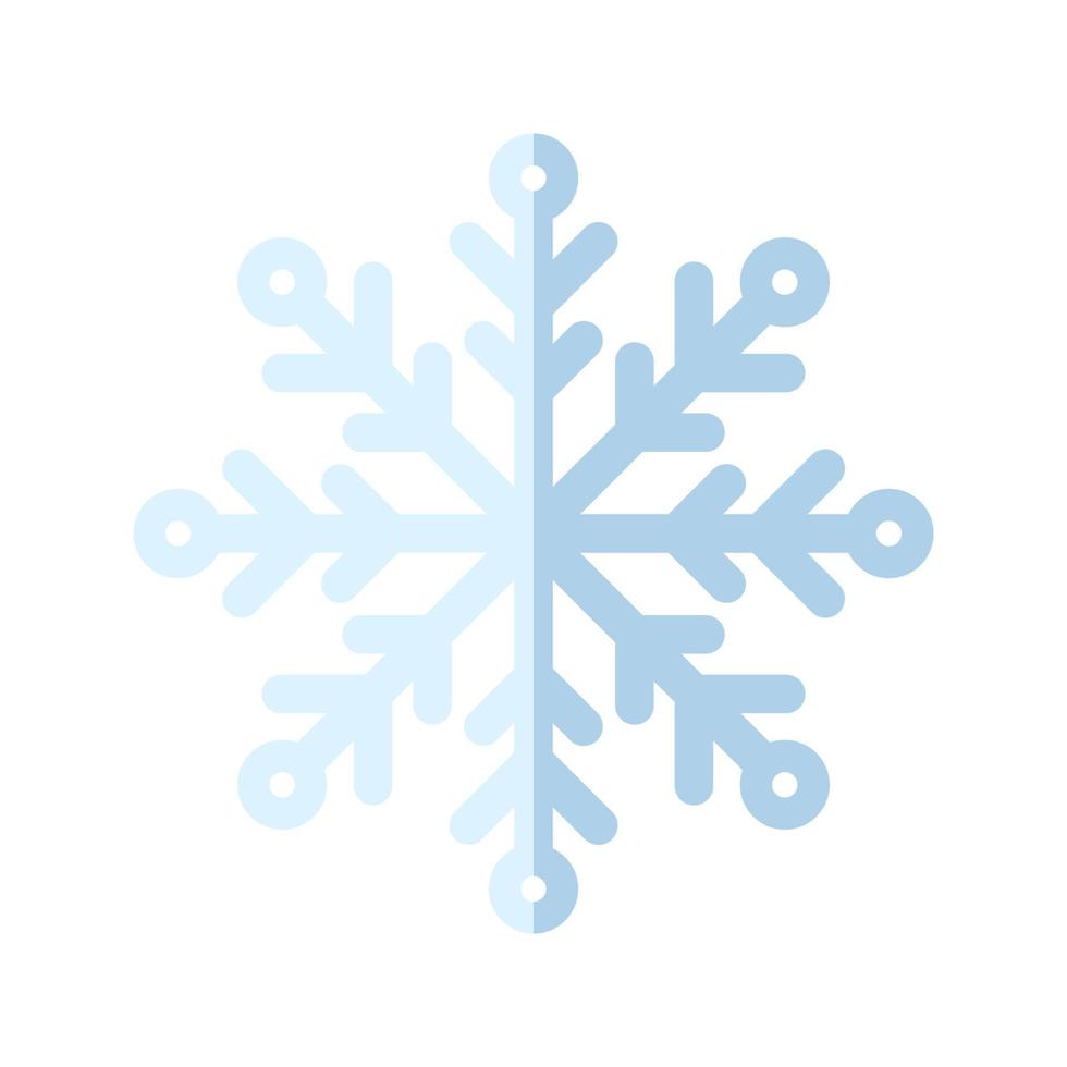 Snowflake Icon. Flat Style. Christmas and Winter Traditional symbol for logo, print, sticker, emblem, greeting and invitation card design and decoration vector