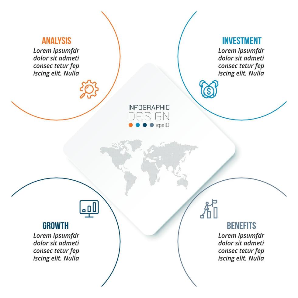 Business concept infographic template with diagram. vector