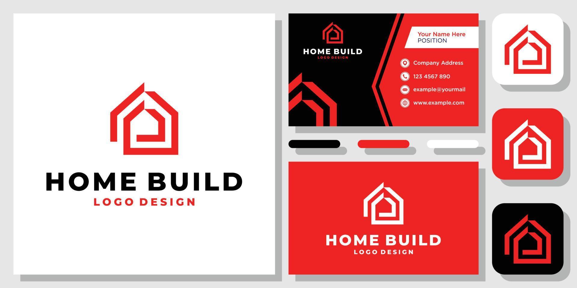 Abstract Home Build House Rent Apartment Icon Modern logo design inspiration with Layout Template Business Card vector