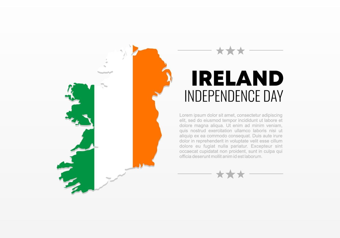 Ireland independence day background poster for national celebration. vector