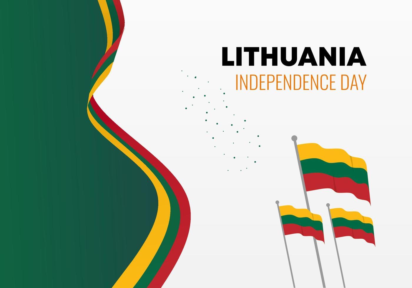 celebración nacional de la bandera del día de la independencia de lituania el 11 de marzo. vector