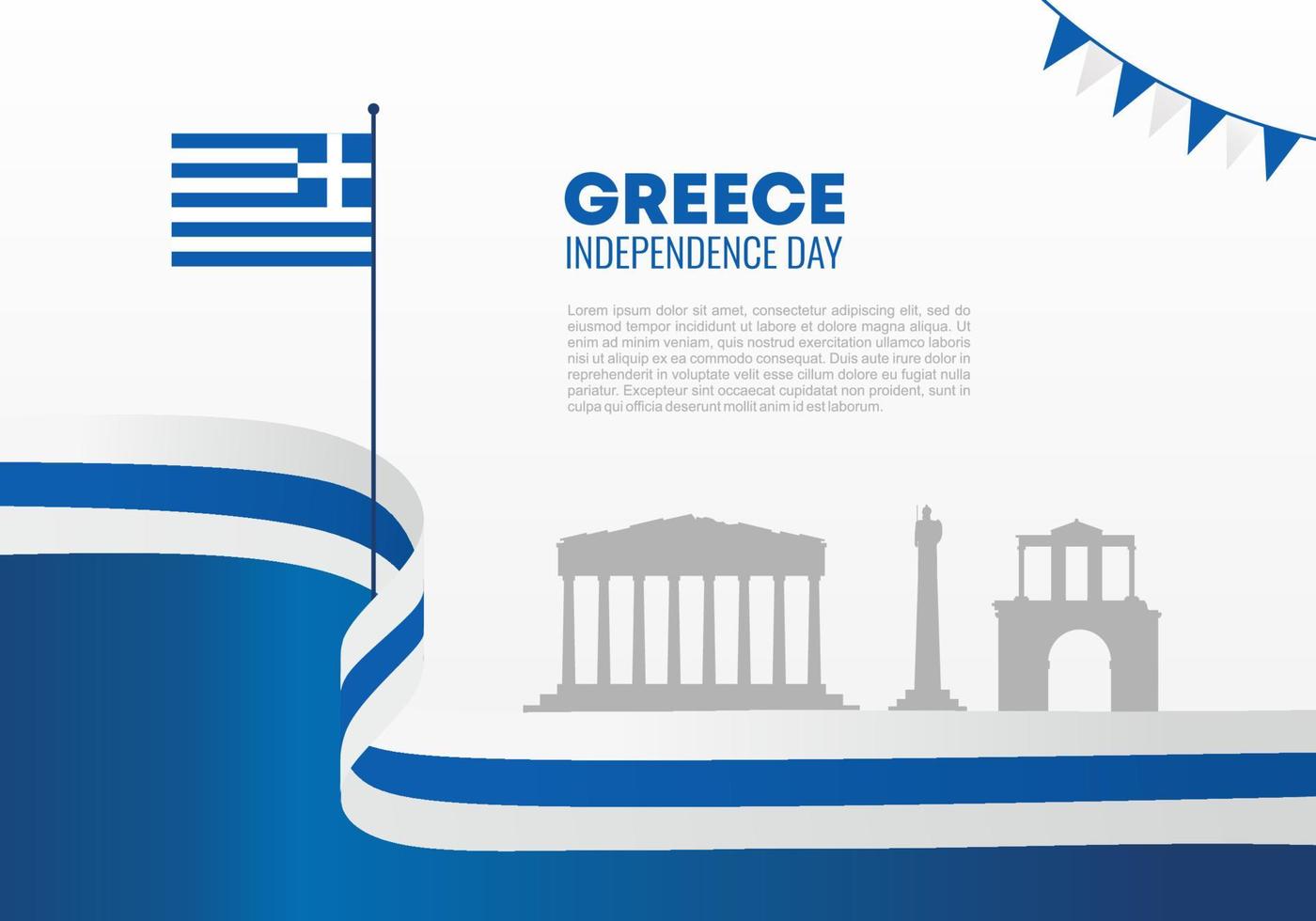 Greece independence day background national celebration on March 25. vector