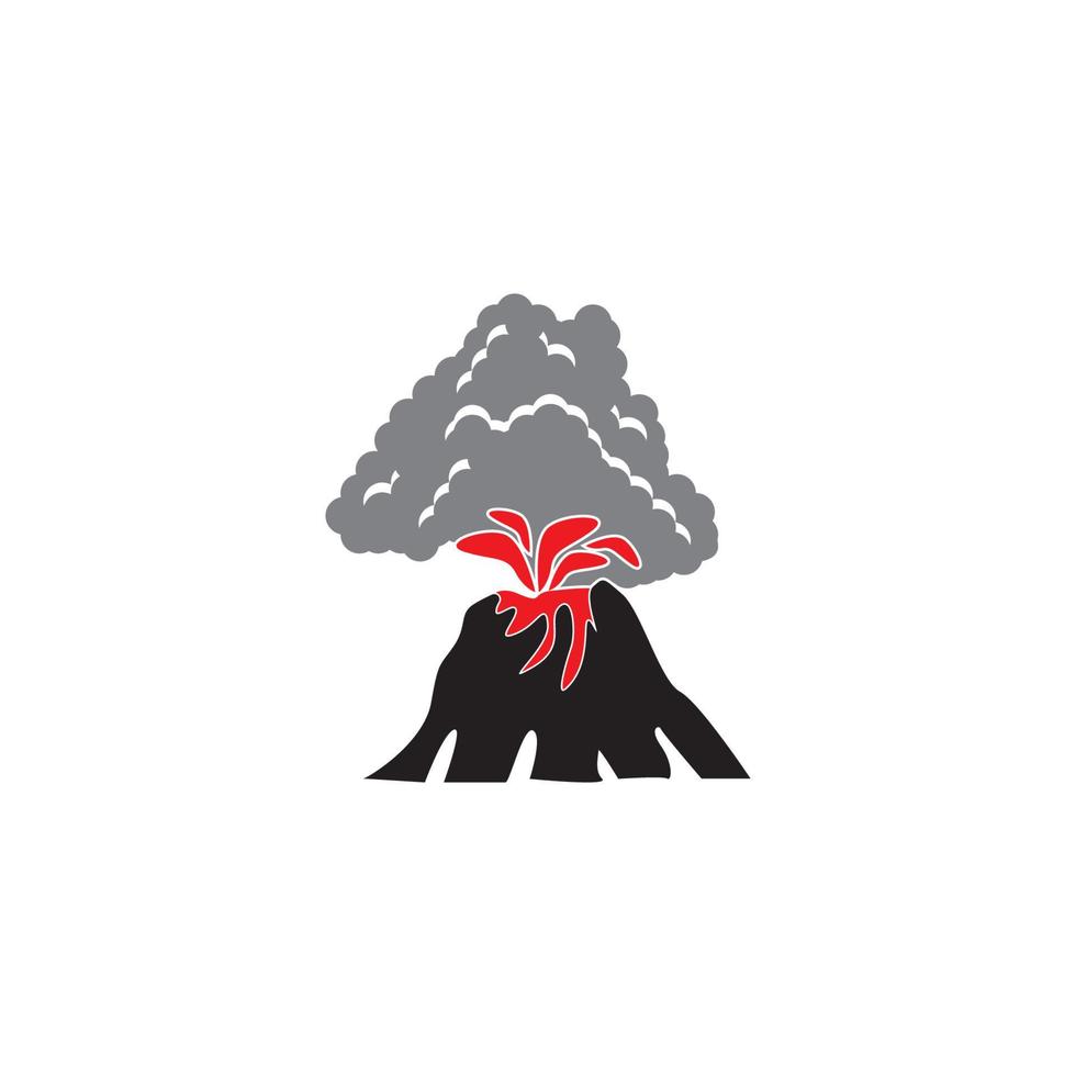 Ilustración de vector de logotipo de erupción de volcán
